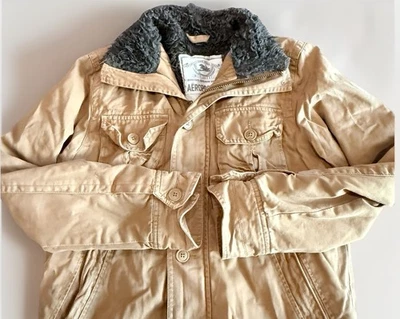 Vtg Y2K Abercrombie Fitch Adirondack Jacket Size S Brown Faux Fur Lined  - Image 1 of 4