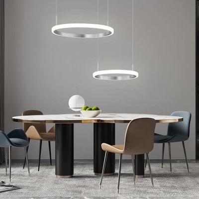 Luce a Sospensione Lampada da Soggiorno Telecomando LED Dimmerabile Regolabile - Immagine 1 di 4