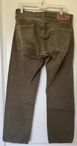 Levi's Herren Original 501 grün Knopfleiste gerades Bein Denim Jeans 33 x 30 - Bild 1 von 8