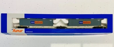 Roco 66982 AAE Sdggmrs Knickgelenkter Containerwagen - P&O Nedlloyd - NEM - 1/87 - Bild 1 von 4