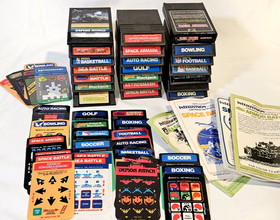 Intellivision Game Lot of 20 Games + Overlays & 5 Manuals, UNTESTED, AS-IS