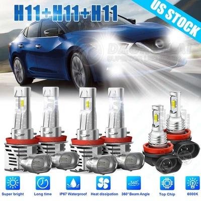 Faros LED 6000K para Nissan Máxima 2016 2017 2018 - 6 piezas + faros antiniebla Foto 1 de 4