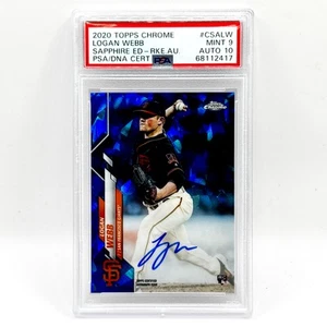 2020 Topps Chrome Sapphire Edition Logan Webb Rookie Autographs PSA 9 - Picture 1 of 2