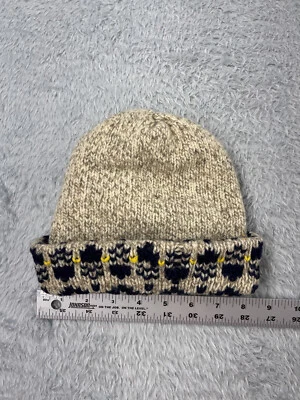 Beanie Toke Youth 均码灰色几何针织丙烯酸混纺 Fair Isle 滑雪 — 第 1/4 张图片