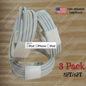 1/3Pack 3/6Ft USB Charger Cable For Apple iPhone 14 13 12 11 8 6 5 Charging Cord - Picture 1 of 16