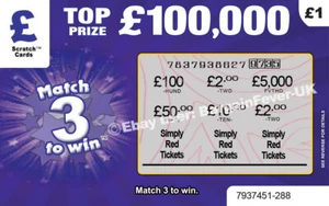 Simply Red Tickets as Prize Gift Surprise Reveal Scratch Card Personalised - Picture 1 of 14