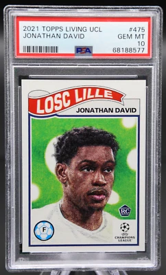 2021 Topps Living JONATHAN DAVID #475 UCL LOSC Lille RC PSA 10 Gem Mint 💎 🇨🇦 - Image 1 of 3