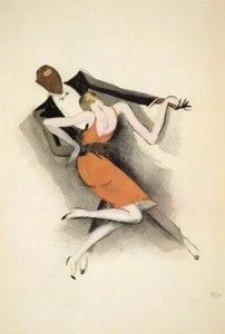 French Jazz – Paul Colin 1927 Art Deco Dancers Illustration Print Paris - Picture 1 of 1