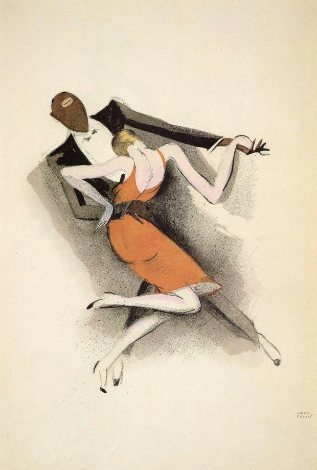 French Jazz – Paul Colin 1927 Art Deco Dancers Illustration Print Paris - Image 1 of 1
