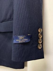BNWT Brooks Brothers Men's Striped Navy Blue Wool Blazer Jacket Size EU52 UK42S - Picture 1 of 8