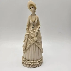 Polystone viktorianische Dame Figur zierlich hält ihre Handtasche & hebt ihren Rock - Bild 1 von 9
