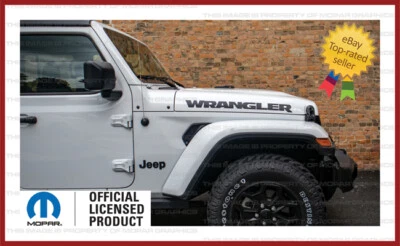 Set of Jeep WRANGLER Hood Vinyl Decals Graphics Stickers JL Matte Black SJ4T7 - Image 1 of 4