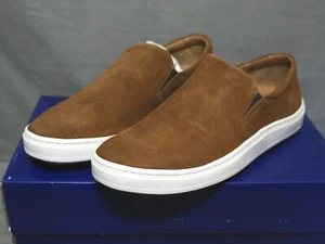 BROTHERS UNITED men's slip on cognac leather low heel casual shoes size 7 M New - Picture 1 of 6