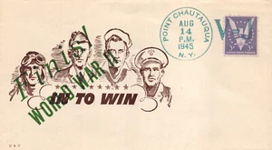  Japan Capitulates - 8/14/45 D & C cachet with rare Point Chautauqua NY [833143] - Picture 1 of 1