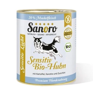 6 x 800 g Sanoro Sensitiv Bio Huhn mit Bio-Gemüse für Hunde mit Leishmaniose - Bild 1 von 5