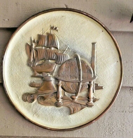 Copper World Traveler Library Vintage Wall Decor Enamel Finish Cover