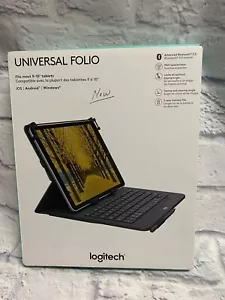 Logitech Universal Folio Case, Advanced Bluetooth, 9-10" Tablets, Android/iOS - Picture 1 of 10