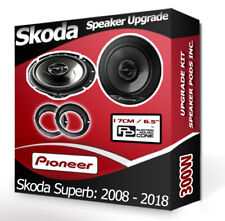 Skoda Superb Front Door Speakers Pioneer car speakers + adapter rings 300W