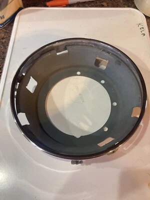 USED OEM PORSCHE 911/912 CHROME HEADLIGHT RETAINER RING & BACKING - Image 1 of 3