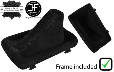 BLACK STITCH SUEDE AUTOMATIC SHIFT + PLASTIC FRAME FITS AUDI A6 S6 C7 2011-2018 - Изображение 1 из 2