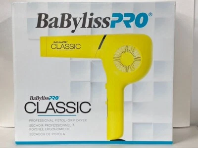 BaByliss PRO Classic Pistol Grip Yellow Hair Dryer 1875 Watts  ,BRAND NEW - Image 1 of 4