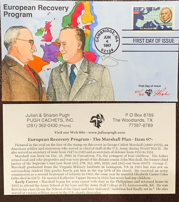 #3134 Thornton Wilder  FDC  PUGH  Hand-Painted - 68 of 68 - Image 1 of 3