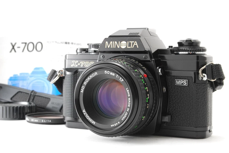 Minolta New X-700 SLR 35mm Film Camera MD 50mm F1.7 Lens [MINT] From JAPAN - Image 1 of 4