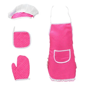 Kids Apron and Hat Toddler Dress Up Chef Kids Cooking Apron Set - Picture 1 of 12