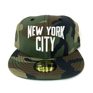 New York City Fitted Hat Size 7 1/4 New Era 59FIFTY John Lennon Green Camo 
