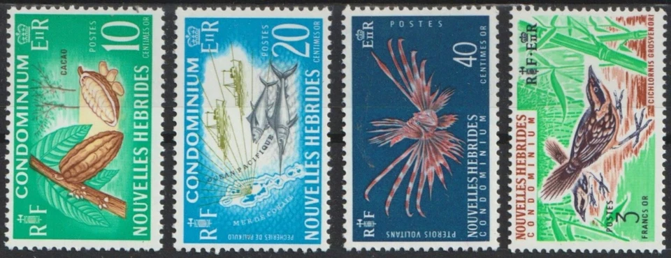 NEW HEBRIDES (Fr.) Sc. 113 115 118 122 Defins. 1965 cpl. MNH - Image 1 of 1