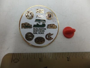 Vintage Burlington Northern Railroad Frisco Railway FWD Train Hat Lapel Pin - Picture 1 of 4