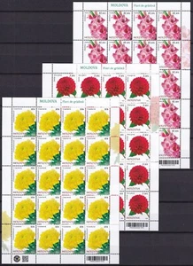 Moldova 2023 Flowers 3 MNH Full sheets - Picture 1 of 1