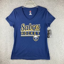 NWT Buffalo Sabres Womens T-Shirt Size Small NHL Adult Tee Shirt Blue Hockey
