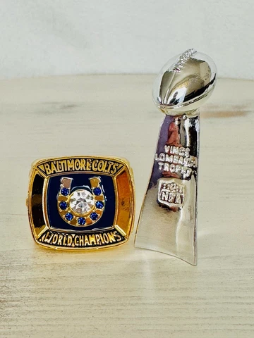 1970 Baltimore/Indianapolis Colts Championship Ring + Trophy, US SHIP Cover