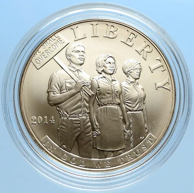 2014 P USA United States CIVIL RIGHTS ACT of 1964 VOTE Silver Dollar Coin i97065 - Image 1 of 3