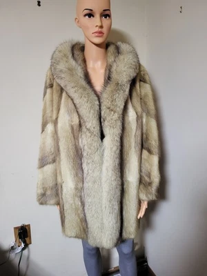复古俄罗斯 Furs Of Mironoff Artic Fox 皮草外套 L 码  — 第 1/4 张图片
