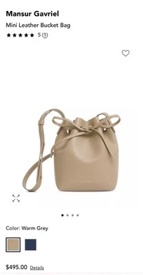 Mini bolso cubo gris cálido Mansur Gavriel nuevo con etiquetas Foto 1 de 4