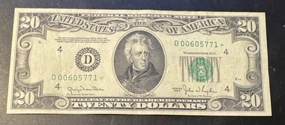 FR 2059-D* $20 1950  Federal Reserve Star Note US -Cleveland District - Image 1 of 2
