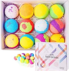 Bath Bombs, Bath Bombs Set of 24, with Natural Essential Oil, Rich Fizz, Bubbles - Picture 1 of 7