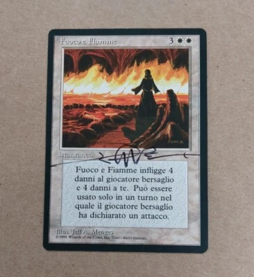 UNPLAYED SIGNED ITALIAN Signed Fire and Brimstone NM Dark Jeff A. Menges MTG - Image 1 of 2