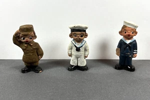 Spanish Terra Cotta Mud People - Navy/Military - Vintage - Picture 1 of 7