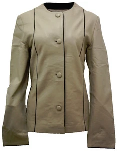 Chaqueta de Motociclista Clásica Estilo A Línea Negra Piedra Elegante para Mujer - Imagen 1 de 5