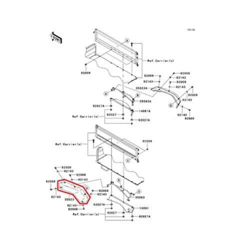 OEM GENUINE NEW KAWASAKI MULE 4000 4010 LEFT REAR FENDER FLARE GUARD - Изображение 1 из 1