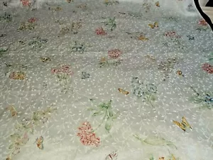 LENOX Tovaglia FARFALLA PRATO FIORITURA oblunga 60" x 96" vintage - Foto 1 di 7