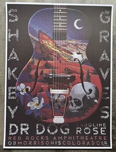 SHAKEY GRAVES / DR DOG 2019 Red Rocks - Colorado 18x24 Concert Poster #’d /350 - Picture 1 of 5