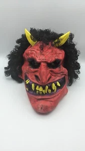 2002 Paper Magic Group Halloween Red Devil Máscara Pelo Rizado Demonio Duende Monstruo - Imagen 1 de 13