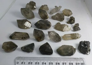 Natural Smoky Quartz Crystals terminated pieces from Pakistan. 21 pcs lot SB7 - Picture 1 of 7