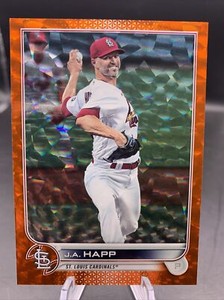 J.A. HAPP - 2022 Topps Series 2 ORANGE FOIL Parallel #334 SP 206/299 - Cardinals