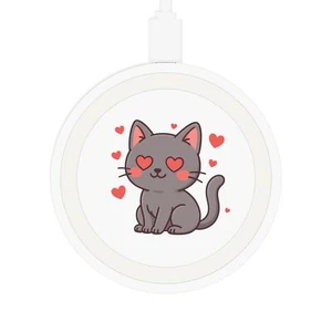 Chargeur sans fil mignon animal, chargeur sur le thème du chat Kawaii, amoureux des chats - Photo 1 sur 13