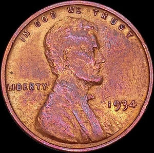 1934 1C Lincoln Wheat Cent Ungraded Circulated BN - Picture 1 of 2